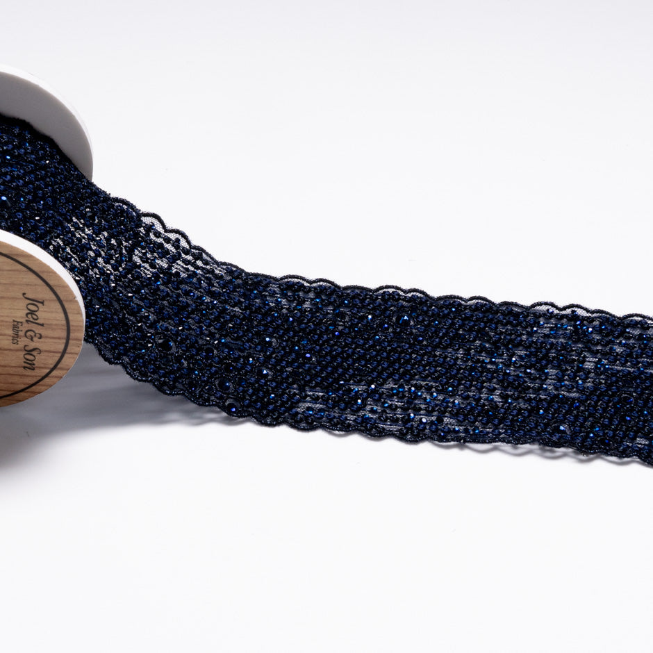 Dark Navy Blue Stoned Trim