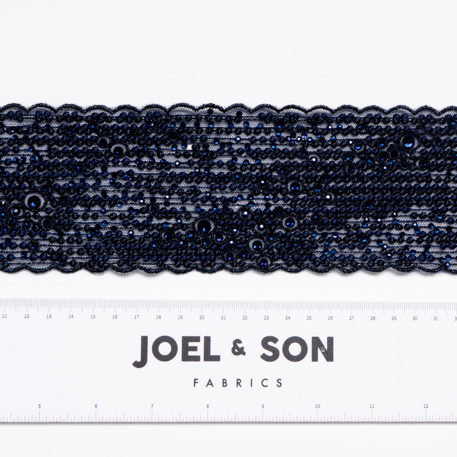 Dark Navy Blue Stoned Trim
