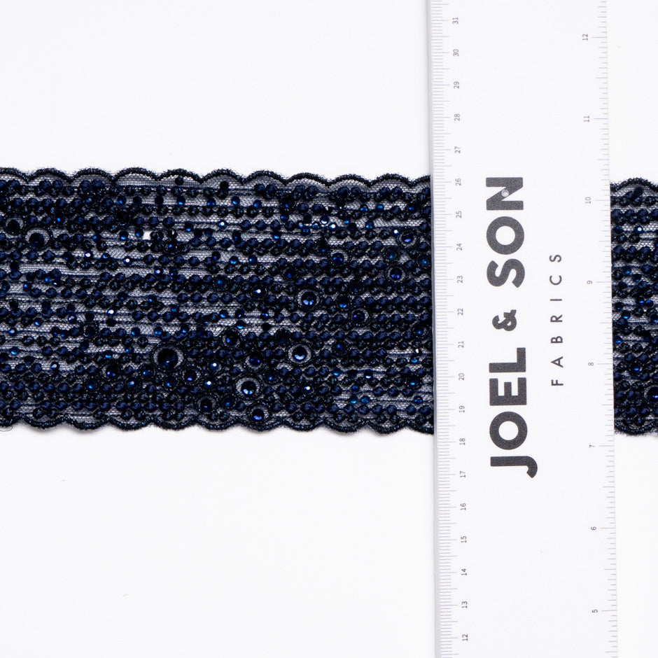 Dark Navy Blue Stoned Trim