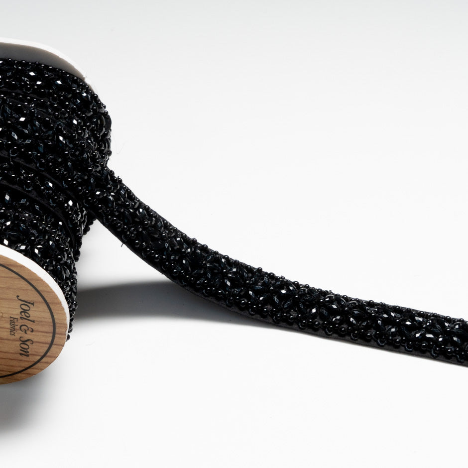 Black Hand Beaded Trim