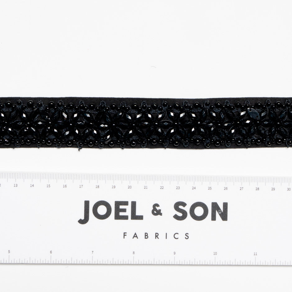 Black Hand Beaded Trim
