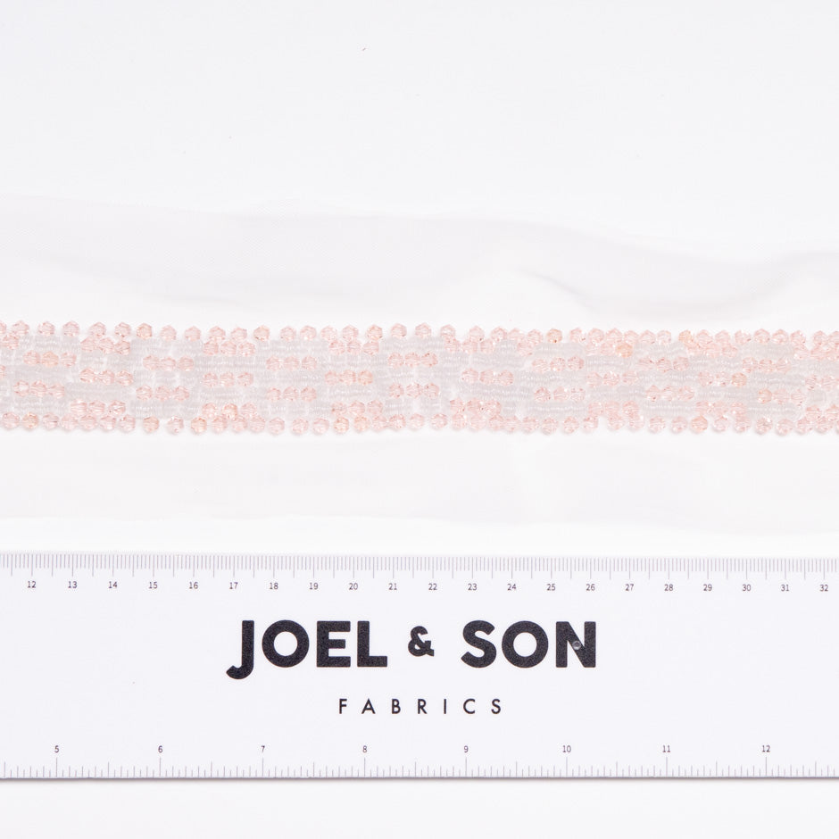 Baby Pink Beaded Tulle Trim