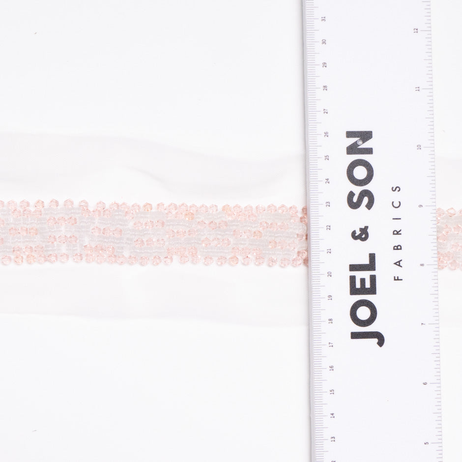Baby Pink Beaded Tulle Trim