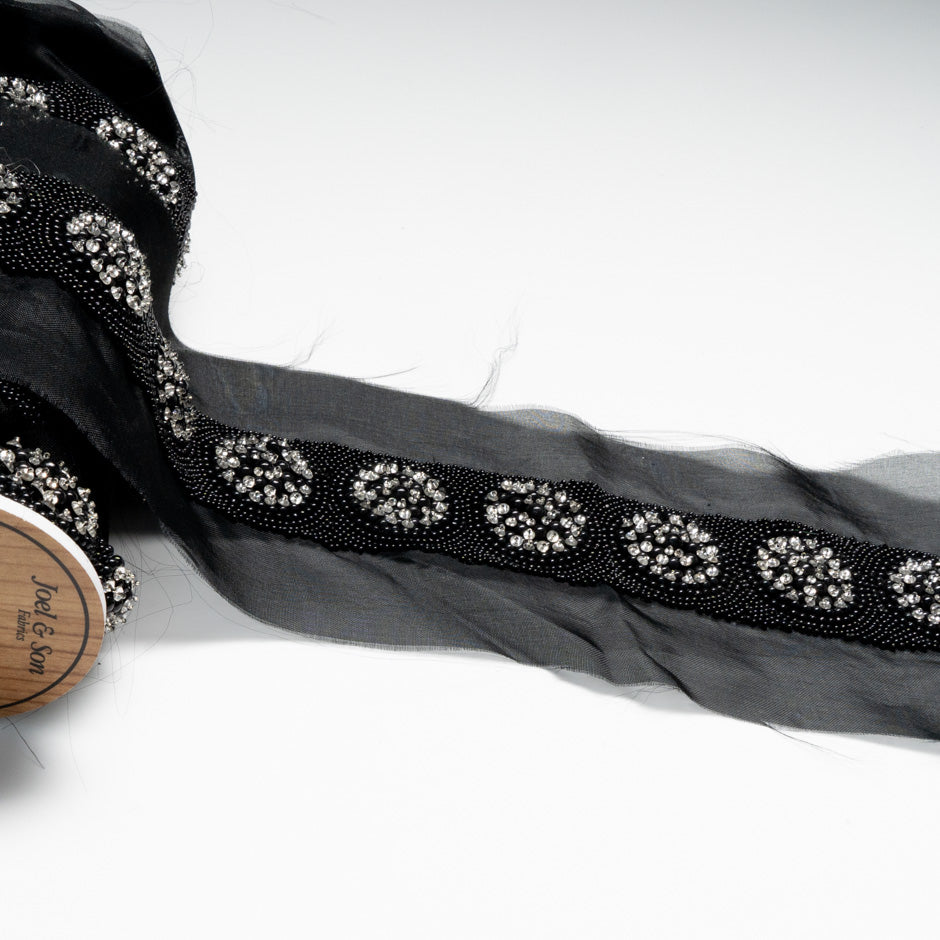 Black Beaded Wide Trim