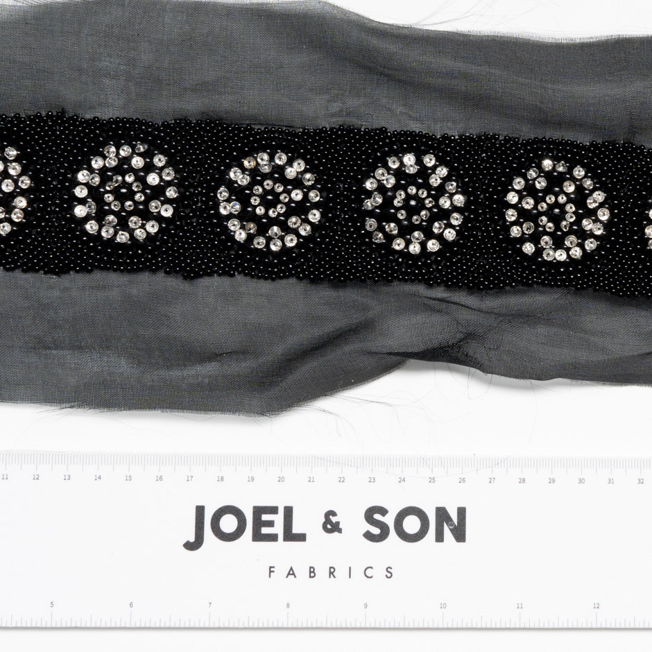 Black Beaded Wide Trim