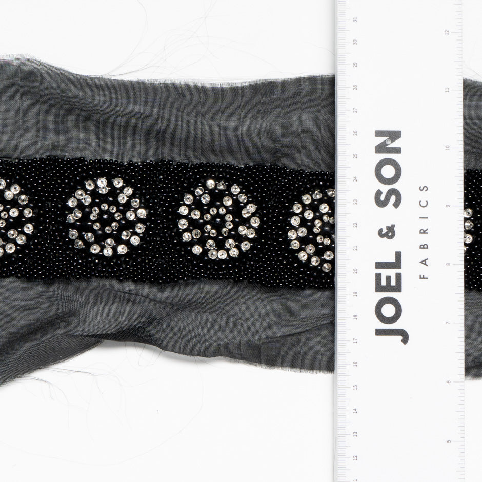 Black Beaded Wide Trim