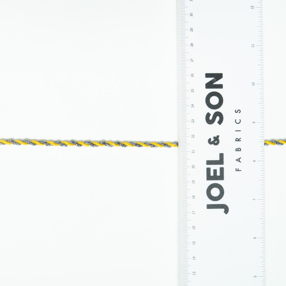 Thin Canary Yellow & Pewter Braided Trim
