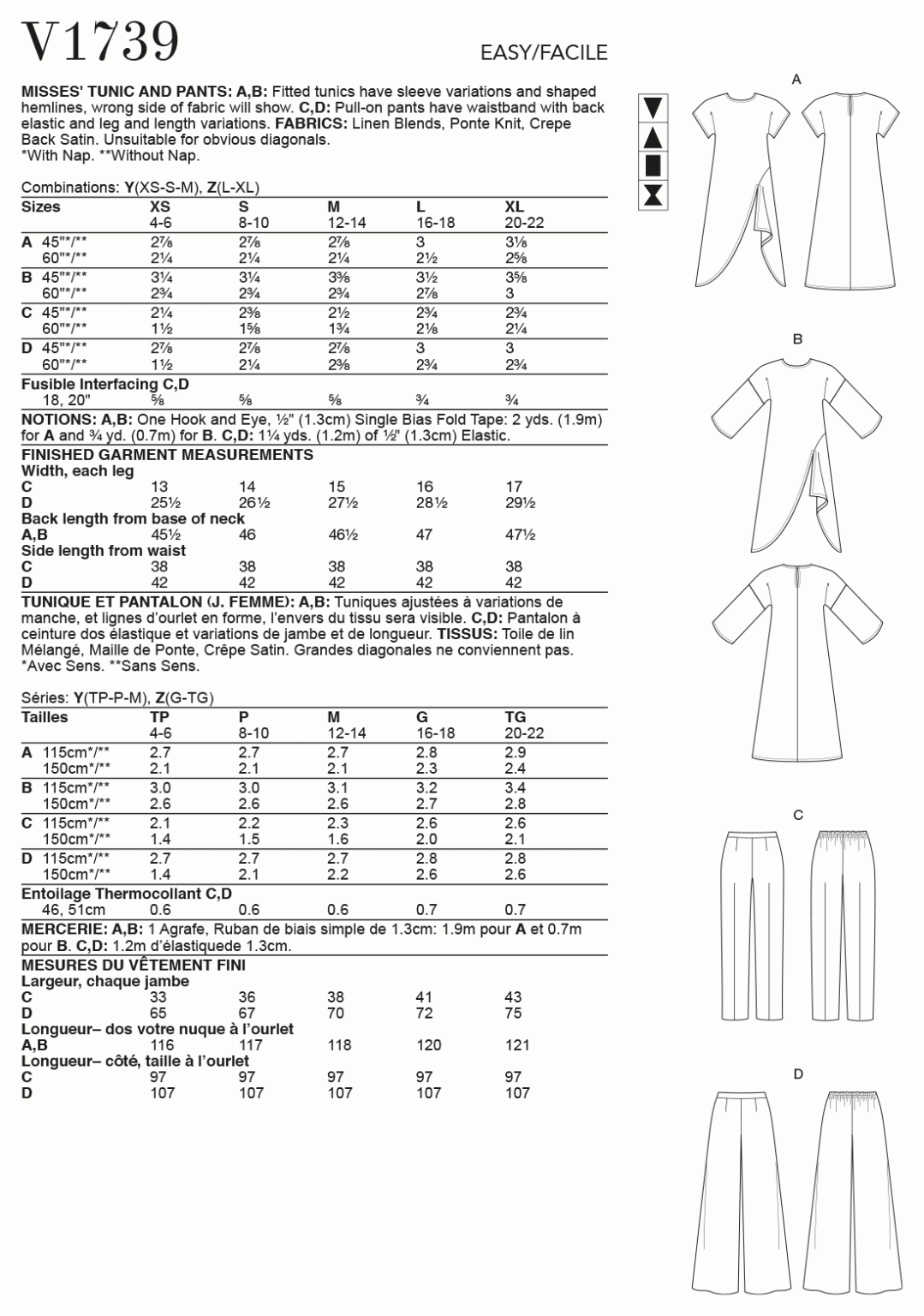 TUNIC/TROUSERS - V1739