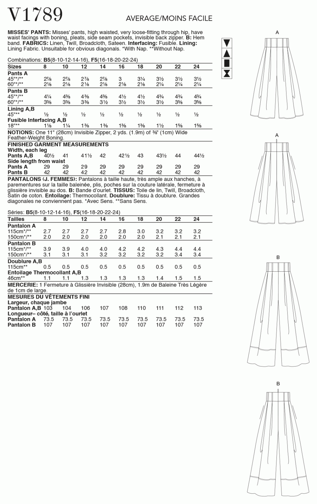 TROUSERS - V1789