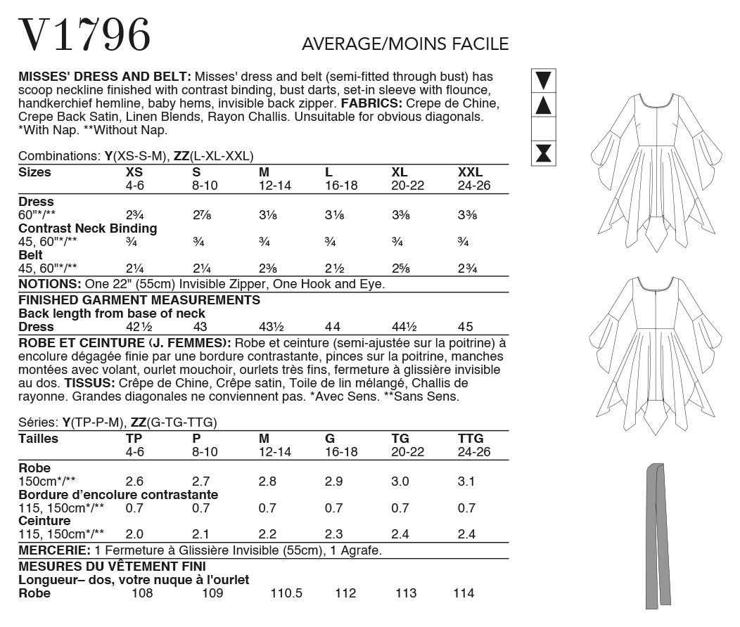 BELTED DRESS - V1796