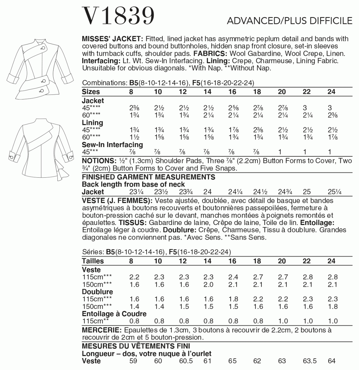 JACKET - V1839