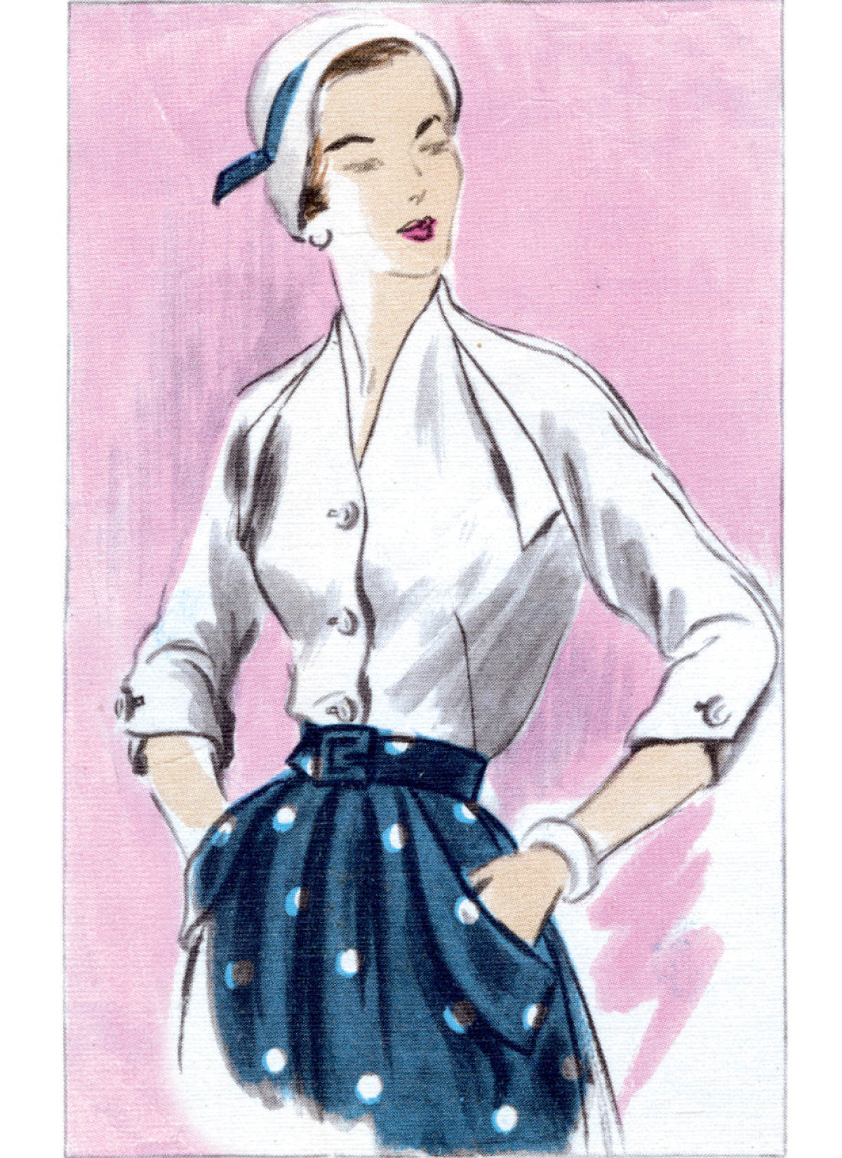 BLOUSE, SKIRT & BELT - V1863