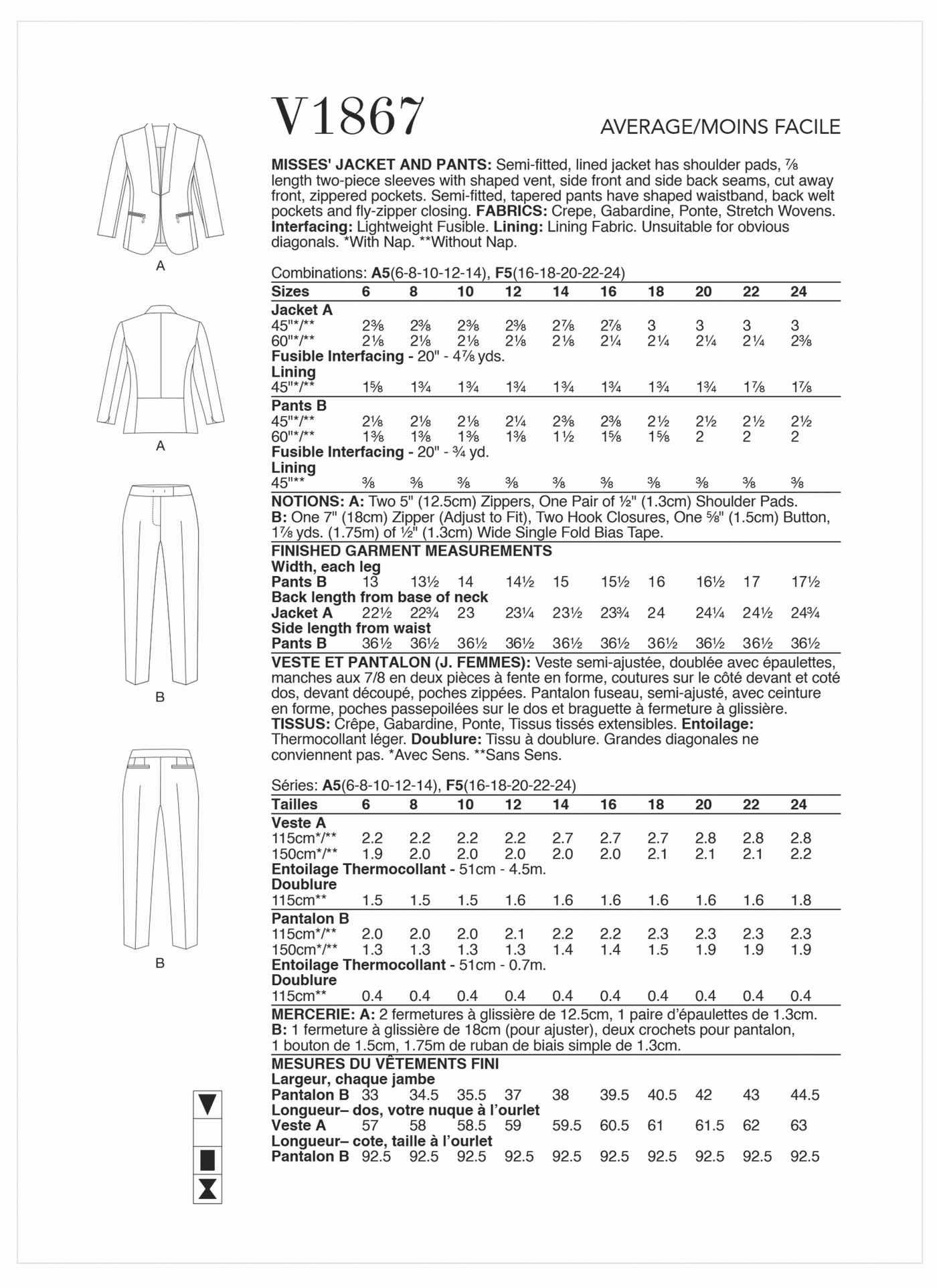 JACKET & TROUSERS - V1867