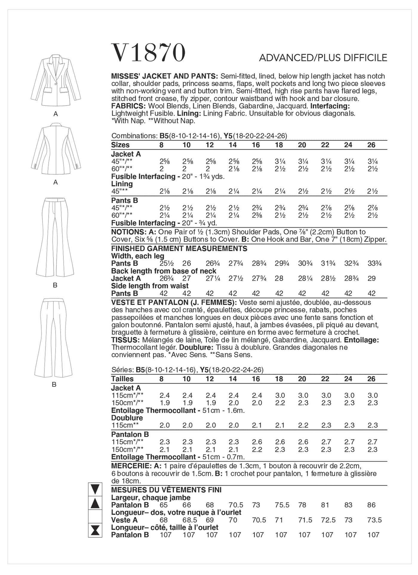 TROUSER SUIT - V1870