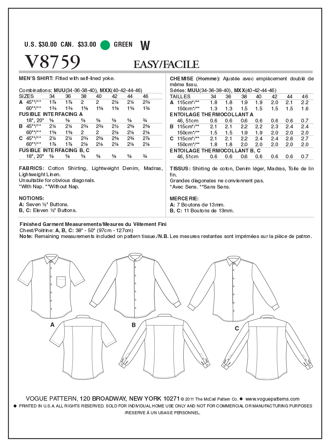 SHIRT - V8759