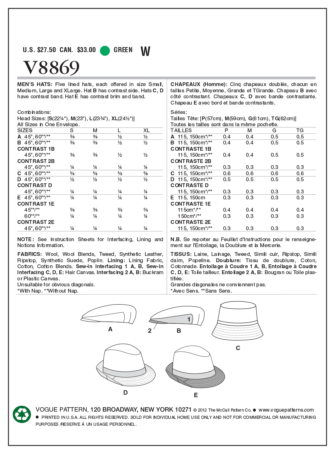 HEADWEAR - V8869