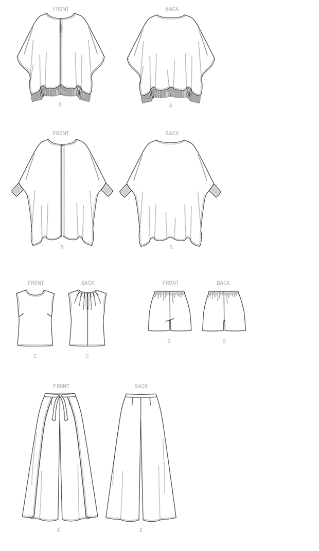 PONCHO/TOP/SHORTS/TROUSERS - V9191