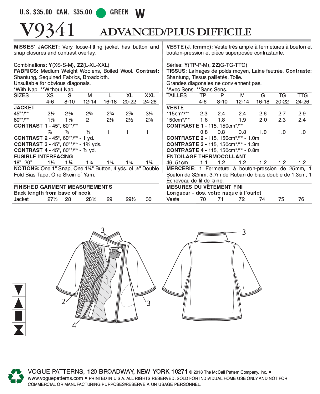 JACKET - V9341