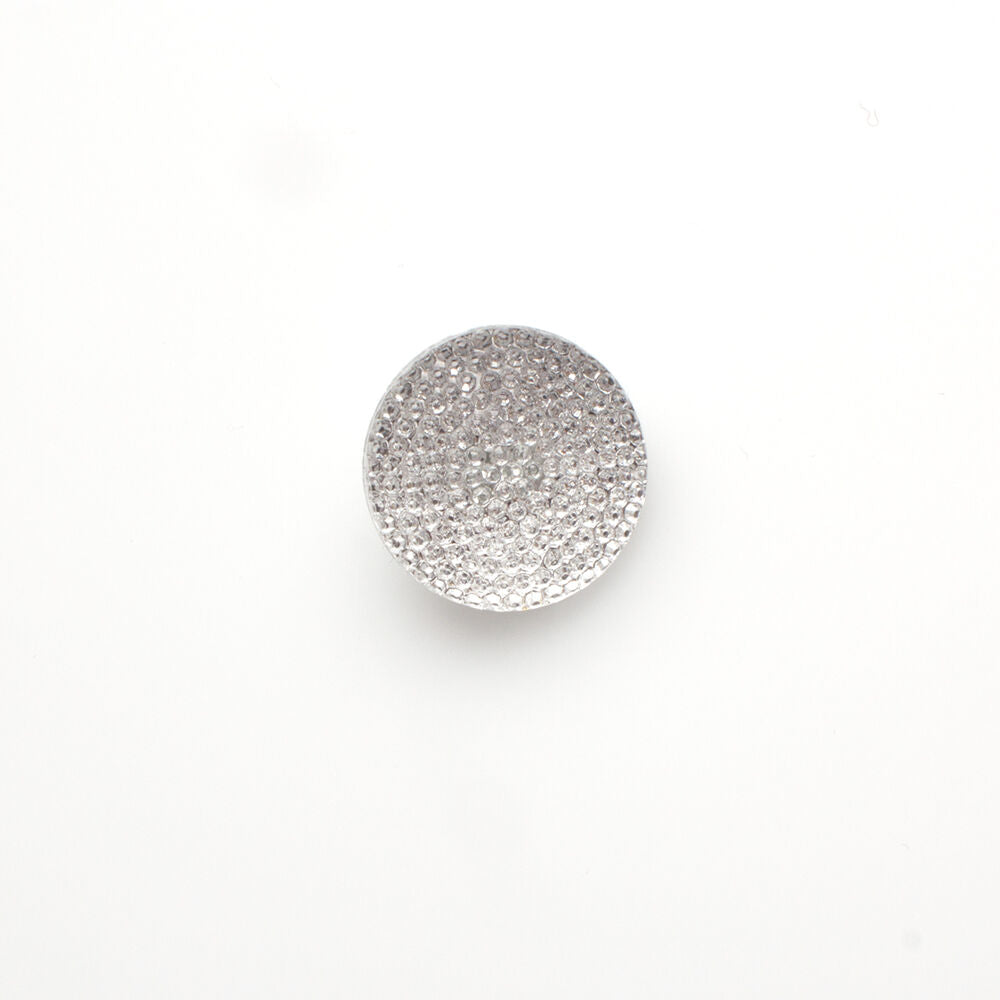 Clear Round Mottled Large Button | Plastic Material