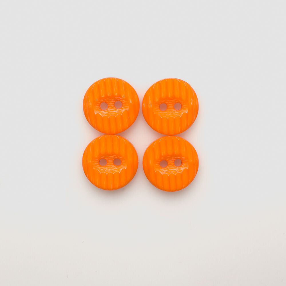 Orange Ridged Button - Small