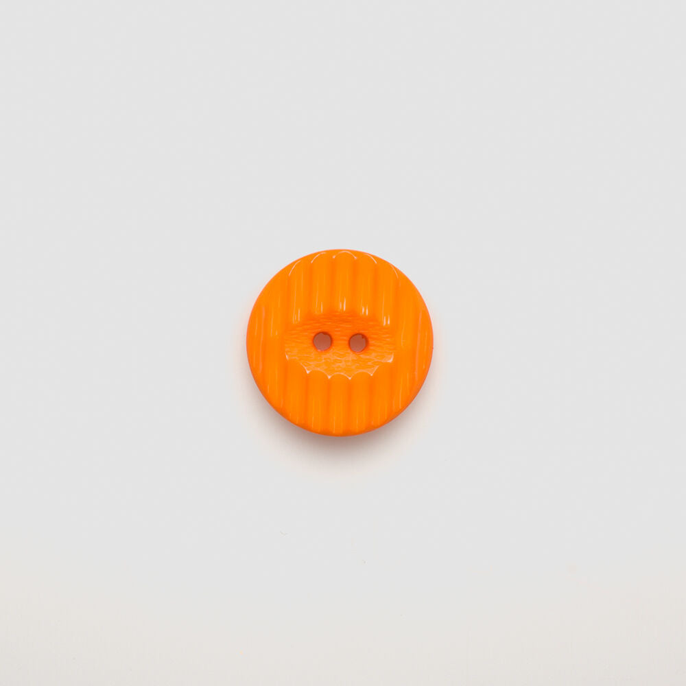 Orange Ridged Button - Medium