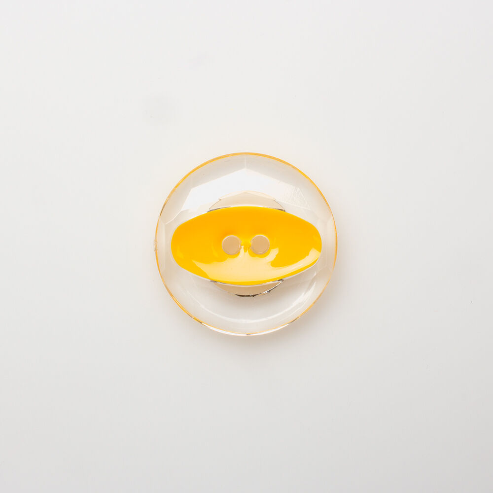 Medium Clear Plastic Yellow Eye Button