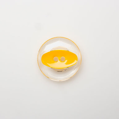 Medium Clear Plastic Yellow Eye Button