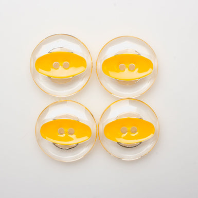 Large Clear Plastic Yellow Eye Button