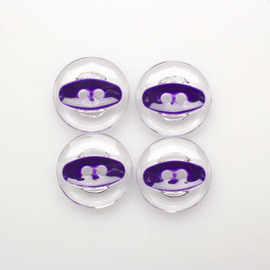 Medium Clear Plastic Purple Eye Button