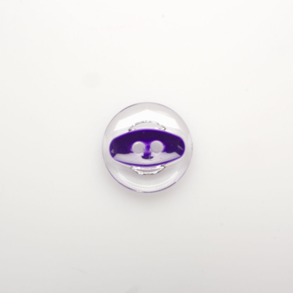 Medium Clear Plastic Purple Eye Button