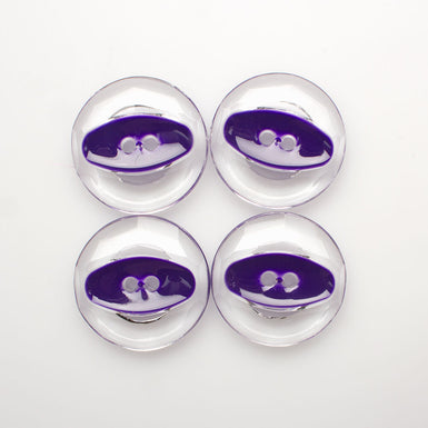 Large Clear Plastic Purple Eye Button