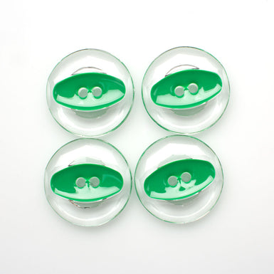 Large Clear Plastic Green Eye Button