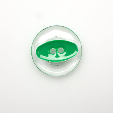 Large Clear Plastic Green Eye Button