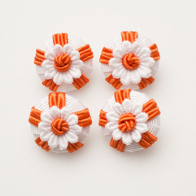 Orange/White Daisy Button - Small
