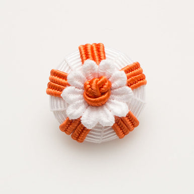 Orange/White Daisy Button - Small