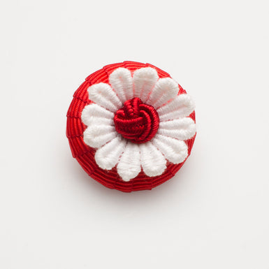 Red Daisy Button - Medium