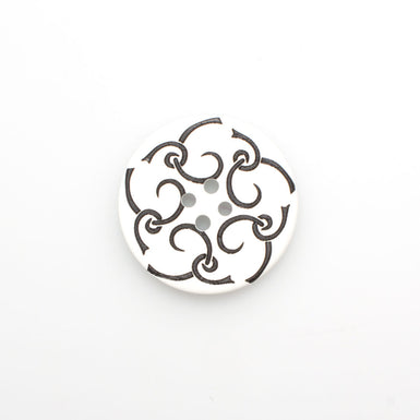 Monochrome Floral Button - Large