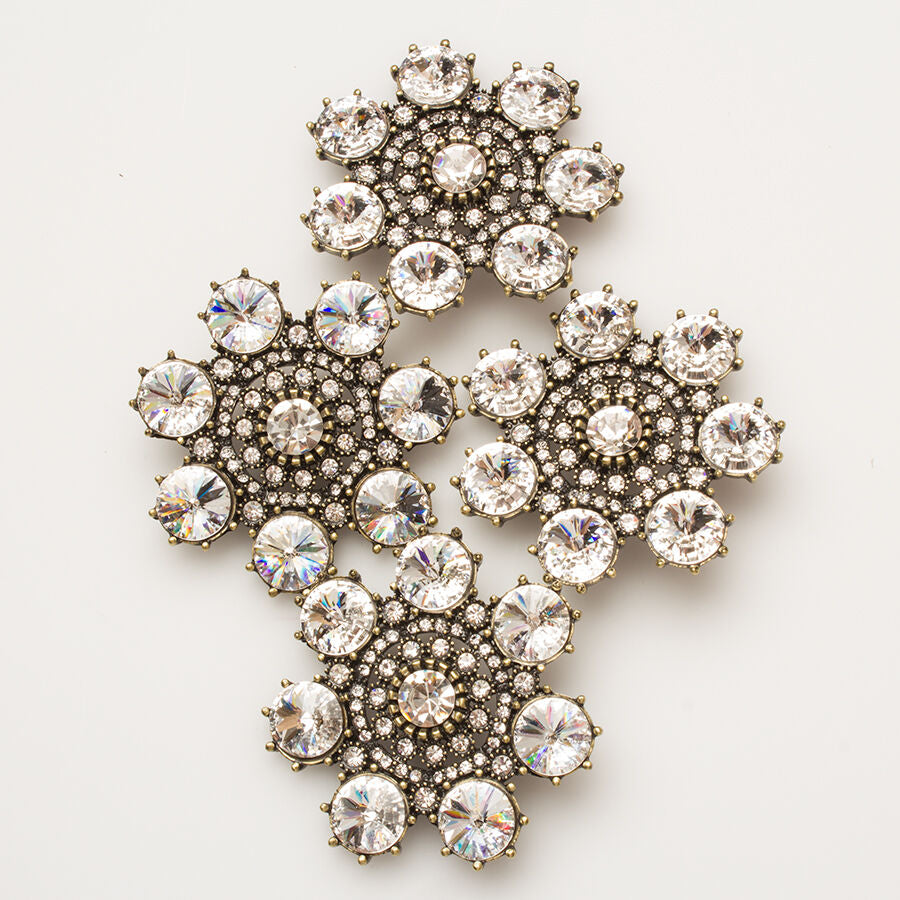 Clear Circular Diamanté Button - Large