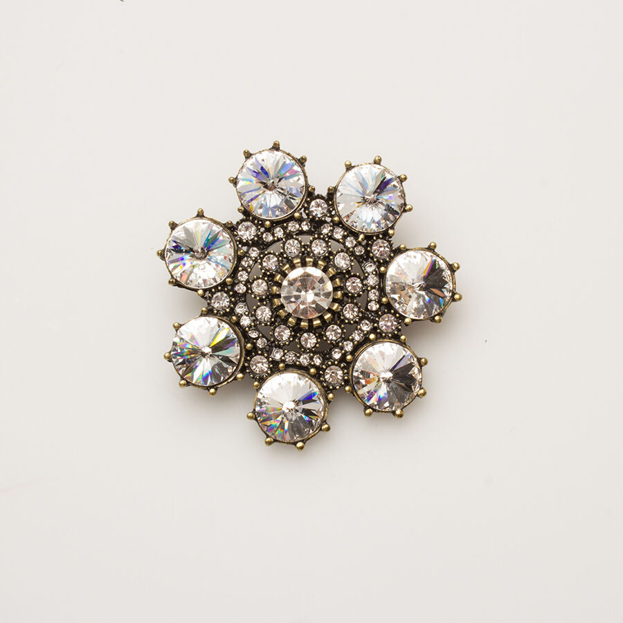 Clear Circular Diamanté Button - Large