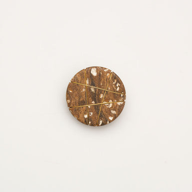 Large Brown Stone Effect Button