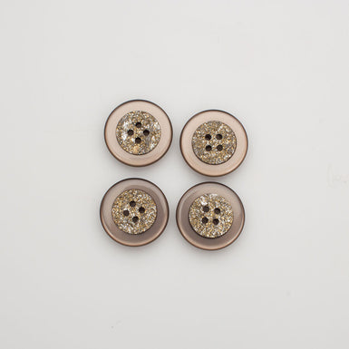 Medium Brown Metallic Stone Button