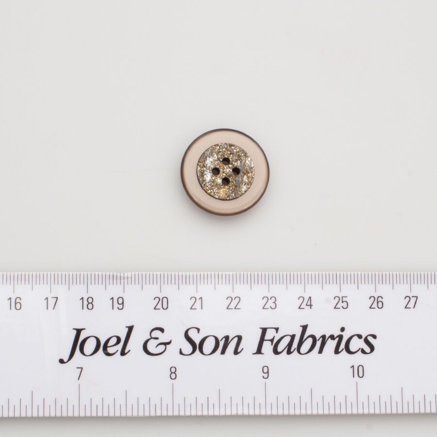 Medium Brown Metallic Stone Button