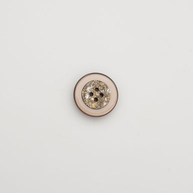 Medium Brown Metallic Stone Button
