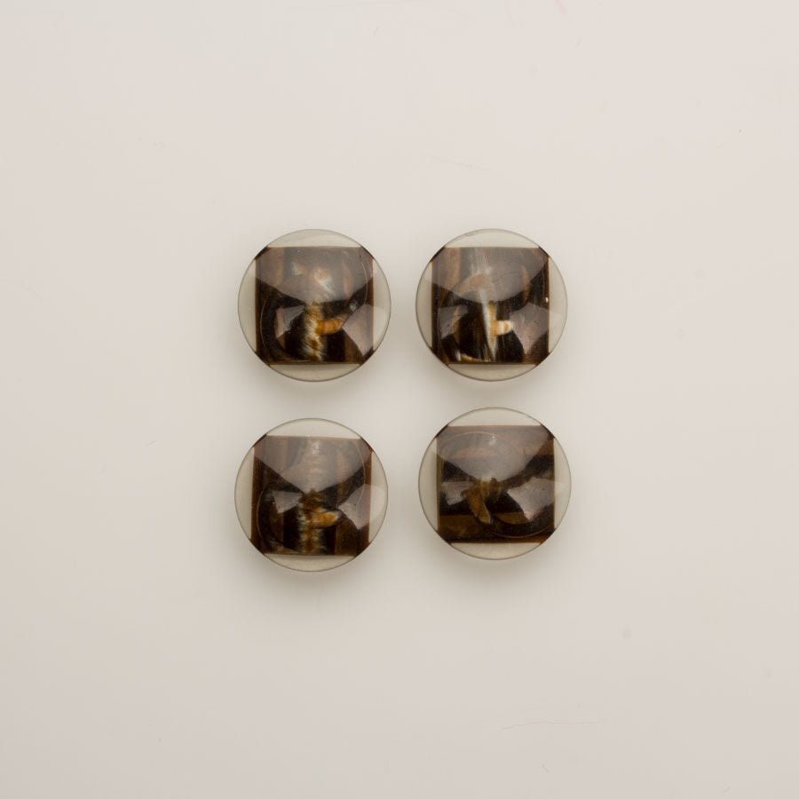 Medium Brown Mother of Pearl 'Square' Button