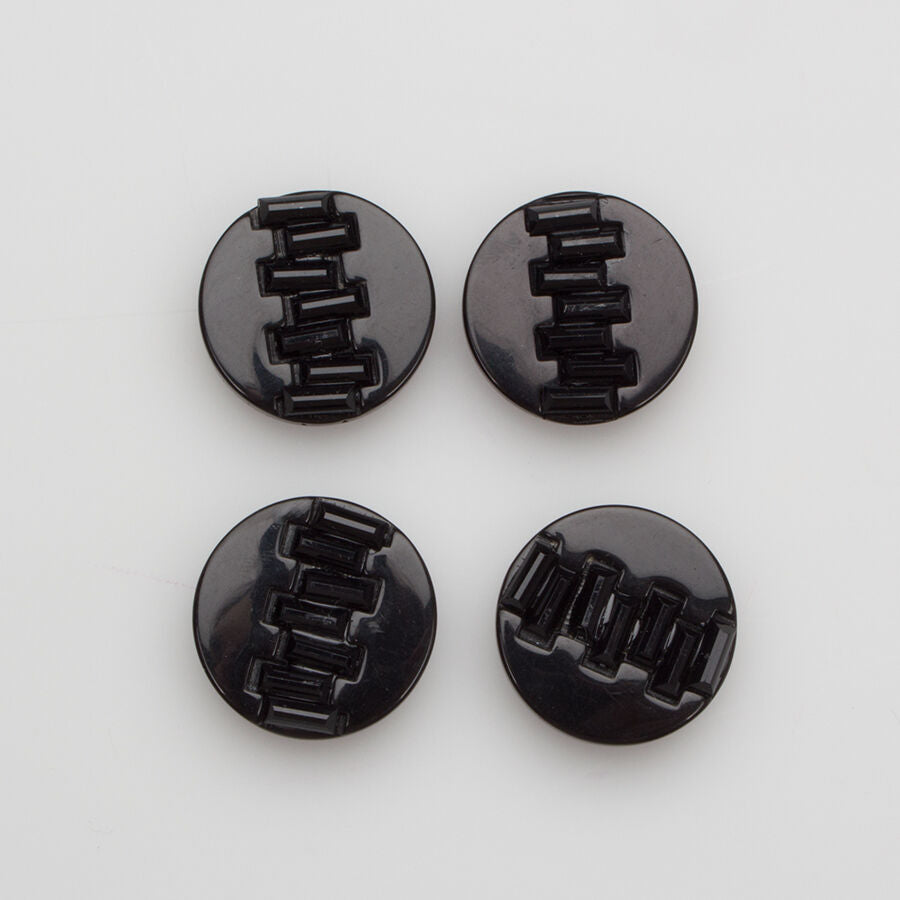 Medium Black Diamanté Button