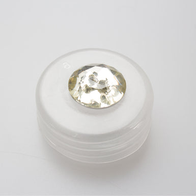 Yellow Tinted Crystal Faceted Button