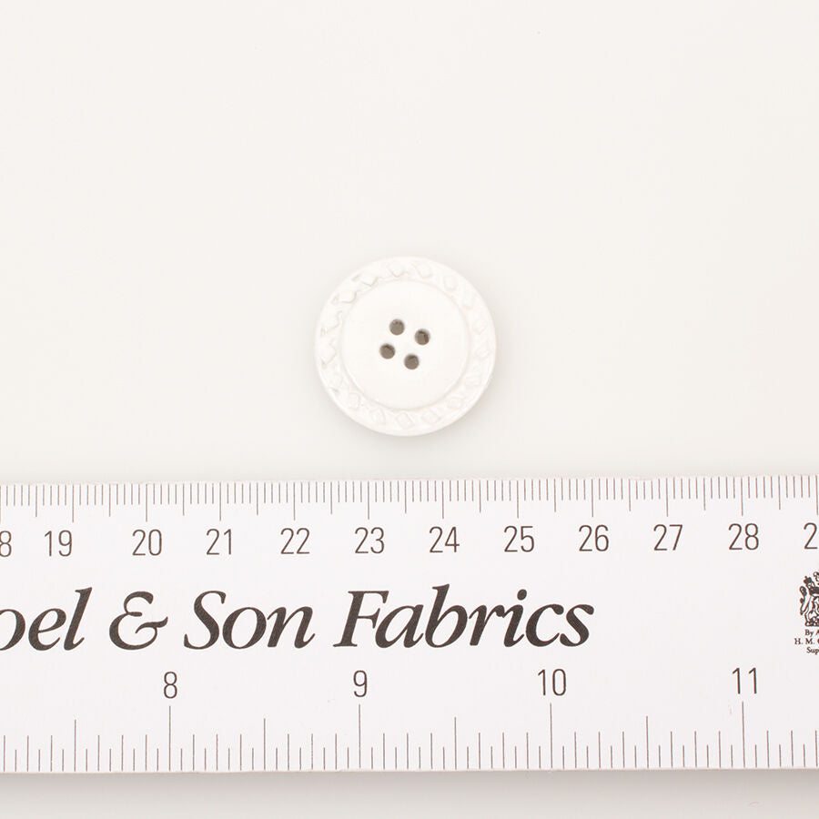 White 'Stitch' Button - Medium
