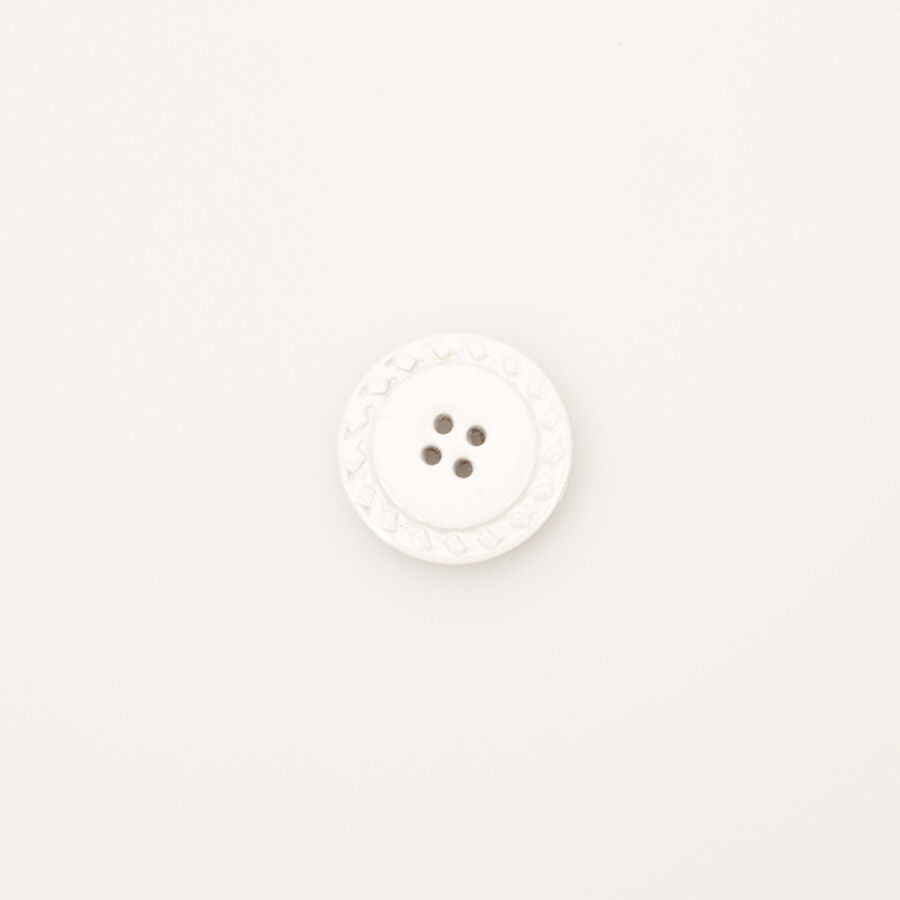 White 'Stitch' Button - Medium