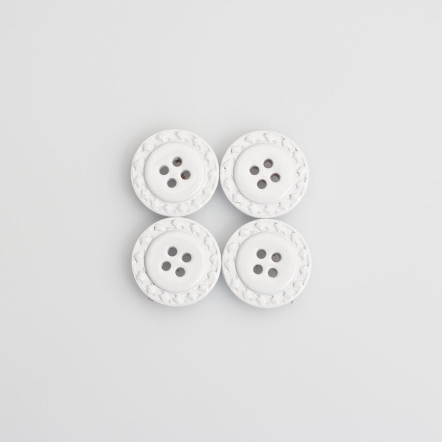 White 'Stitch' Button - Small