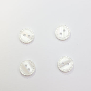 Ivory Fluted Edge Shirting Button
